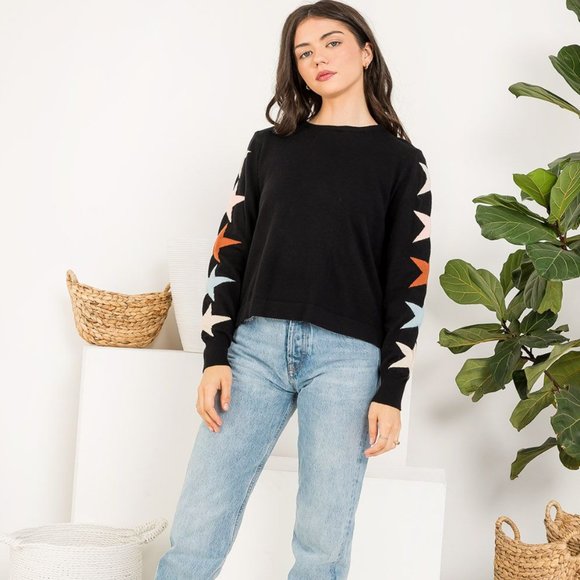 NWT - THML Star Sleeve Knit Top - Picture 4 of 6